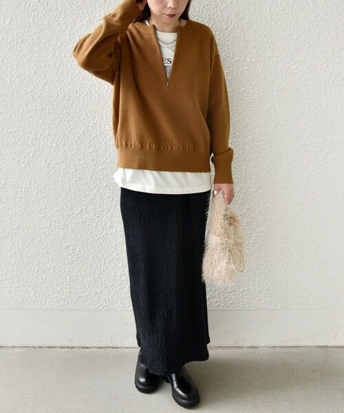 SHIPS / シップス ロング・マキシ丈スカート | SHIPS Colors:〈手洗い可能〉ポリエステル ベロア プリーツ タイトスカート | 詳細14