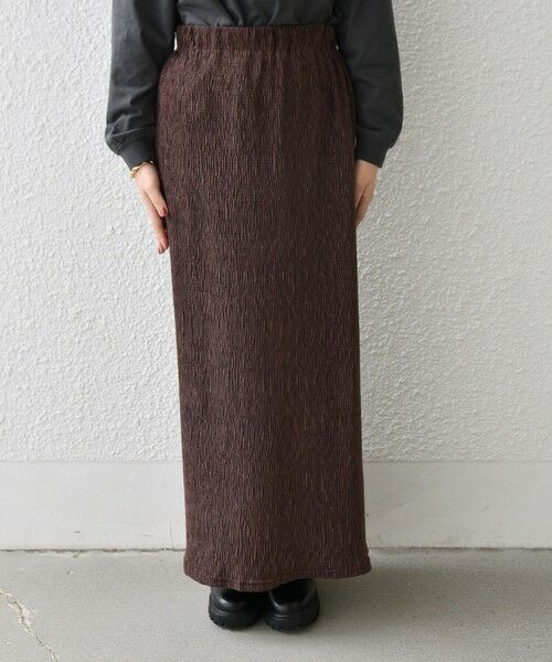 SHIPS / シップス ロング・マキシ丈スカート | SHIPS Colors:〈手洗い可能〉ポリエステル ベロア プリーツ タイトスカート | 詳細11