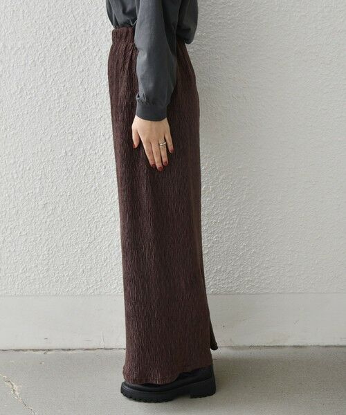 SHIPS / シップス ロング・マキシ丈スカート | SHIPS Colors:〈手洗い可能〉ポリエステル ベロア プリーツ タイトスカート | 詳細12