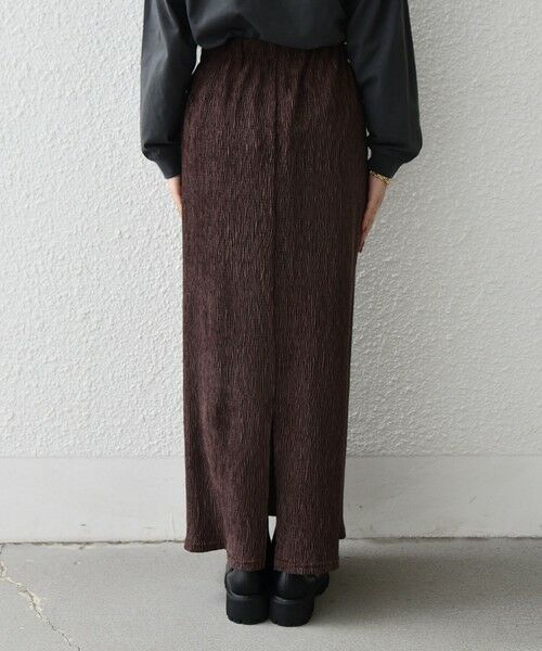 SHIPS / シップス ロング・マキシ丈スカート | SHIPS Colors:〈手洗い可能〉ポリエステル ベロア プリーツ タイトスカート | 詳細13