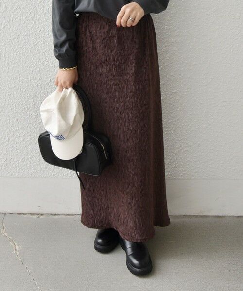 SHIPS / シップス ロング・マキシ丈スカート | SHIPS Colors:〈手洗い可能〉ポリエステル ベロア プリーツ タイトスカート | 詳細17