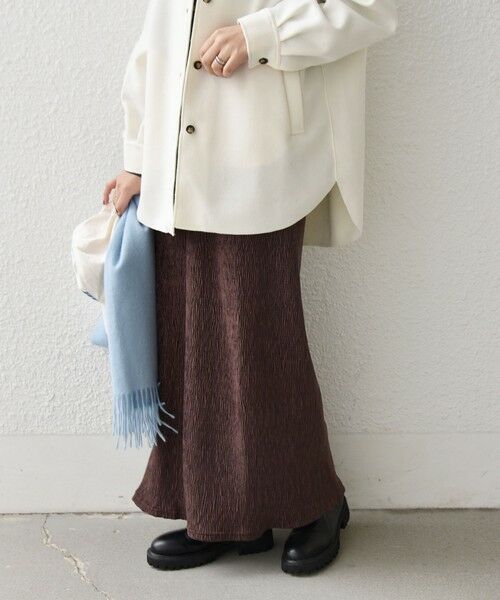 SHIPS / シップス ロング・マキシ丈スカート | SHIPS Colors:〈手洗い可能〉ポリエステル ベロア プリーツ タイトスカート | 詳細22