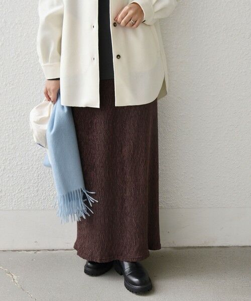 SHIPS / シップス ロング・マキシ丈スカート | SHIPS Colors:〈手洗い可能〉ポリエステル ベロア プリーツ タイトスカート | 詳細23