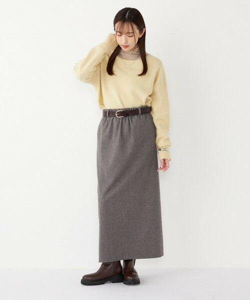 SHIPS / シップス ロング・マキシ丈スカート | SHIPS Colors:〈手洗い可能〉ジャージー へリボーン / チェック タイトスカート | 詳細7