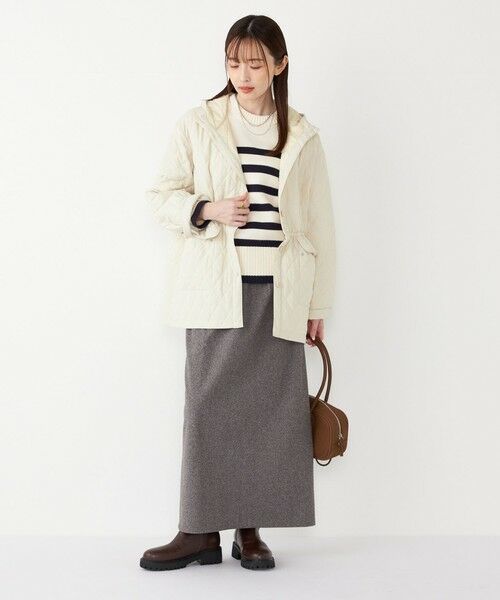 SHIPS / シップス ロング・マキシ丈スカート | SHIPS Colors:〈手洗い可能〉ジャージー へリボーン / チェック タイトスカート | 詳細8