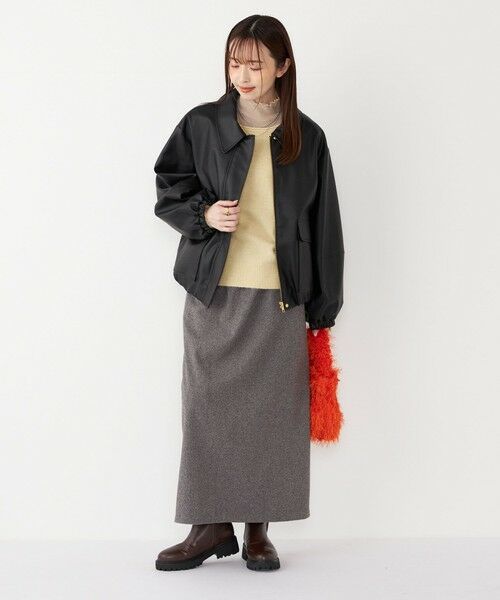 SHIPS / シップス ロング・マキシ丈スカート | SHIPS Colors:〈手洗い可能〉ジャージー へリボーン / チェック タイトスカート | 詳細9