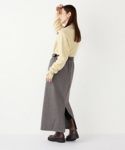 SHIPS / シップス ロング・マキシ丈スカート | SHIPS Colors:〈手洗い可能〉ジャージー へリボーン / チェック タイトスカート | 詳細13