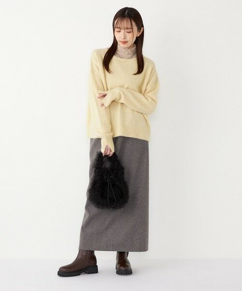 SHIPS / シップス ロング・マキシ丈スカート | SHIPS Colors:〈手洗い可能〉ジャージー へリボーン / チェック タイトスカート | 詳細14