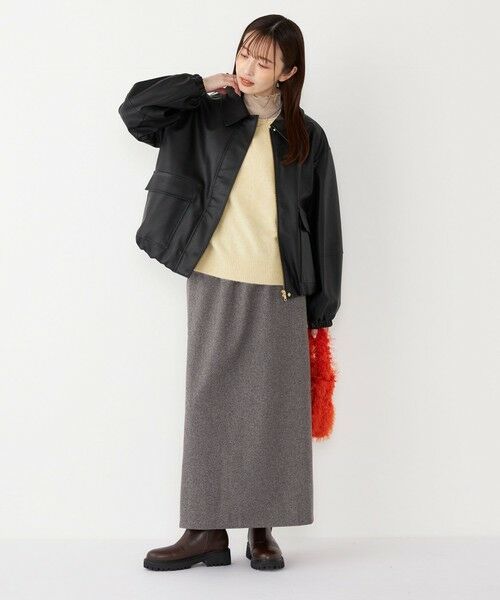 SHIPS / シップス ロング・マキシ丈スカート | SHIPS Colors:〈手洗い可能〉ジャージー へリボーン / チェック タイトスカート | 詳細19