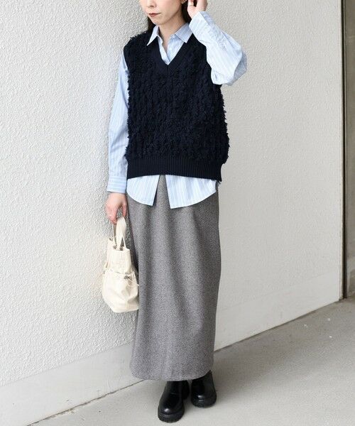 SHIPS / シップス ロング・マキシ丈スカート | SHIPS Colors:〈手洗い可能〉ジャージー へリボーン / チェック タイトスカート | 詳細23