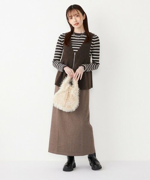 SHIPS / シップス ロング・マキシ丈スカート | SHIPS Colors:〈手洗い可能〉ジャージー へリボーン / チェック タイトスカート | 詳細23