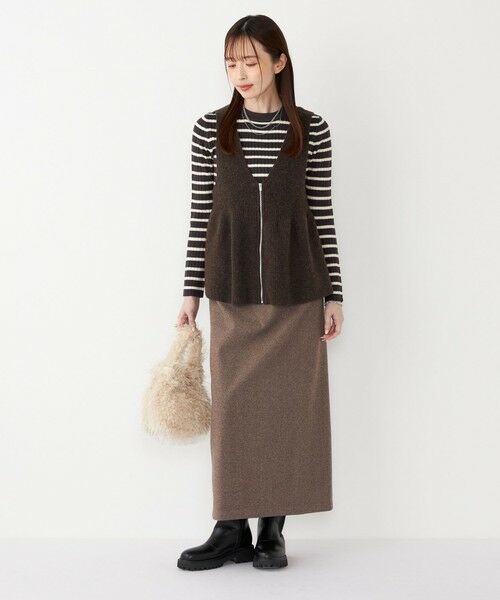 SHIPS / シップス ロング・マキシ丈スカート | SHIPS Colors:〈手洗い可能〉ジャージー へリボーン / チェック タイトスカート | 詳細29