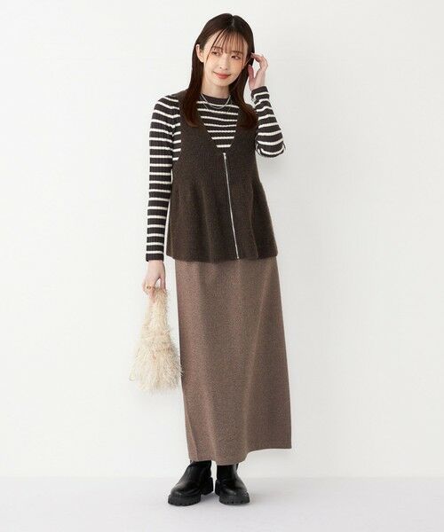 SHIPS / シップス ロング・マキシ丈スカート | SHIPS Colors:〈手洗い可能〉ジャージー へリボーン / チェック タイトスカート | 詳細30