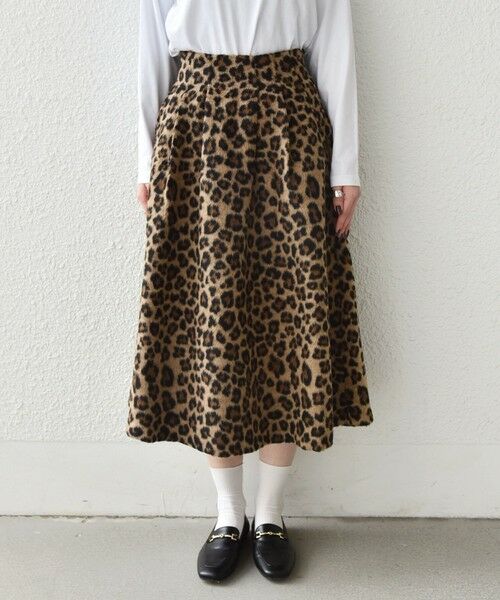 SHIPS / シップス ロング・マキシ丈スカート | SHIPS Colors:〈手洗い可能〉レオパード ジャカード タック スカート | 詳細12