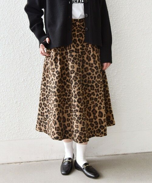 SHIPS / シップス ロング・マキシ丈スカート | SHIPS Colors:〈手洗い可能〉レオパード ジャカード タック スカート | 詳細16