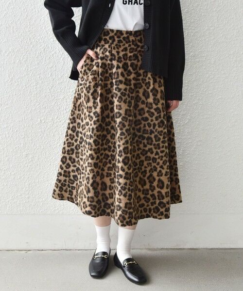 SHIPS / シップス ロング・マキシ丈スカート | SHIPS Colors:〈手洗い可能〉レオパード ジャカード タック スカート | 詳細18