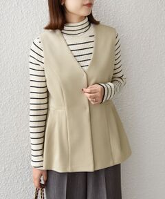 SHIPS / シップス ベスト | SHIPS Colors:〈手洗い可能〉ウールライク ペプラムベスト 2（セットアップ対応可能）◇