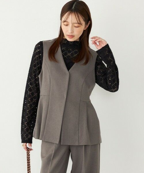 SHIPS / シップス ベスト | SHIPS Colors:〈手洗い可能〉ウールライク ペプラムベスト 2（セットアップ対応可能）◇ | 詳細12