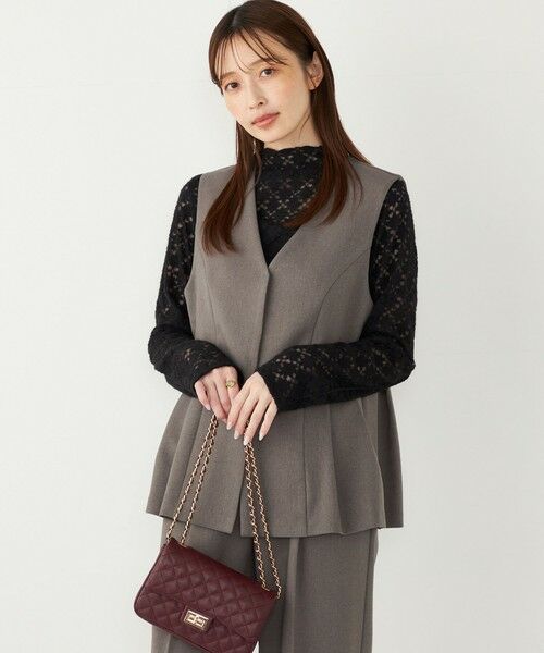 SHIPS / シップス ベスト | SHIPS Colors:〈手洗い可能〉ウールライク ペプラムベスト 2（セットアップ対応可能）◇ | 詳細13