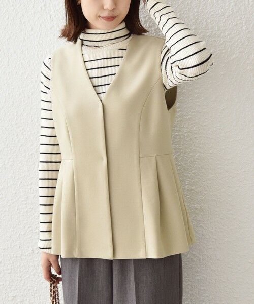 SHIPS / シップス ベスト | SHIPS Colors:〈手洗い可能〉ウールライク ペプラムベスト 2（セットアップ対応可能）◇ | 詳細20