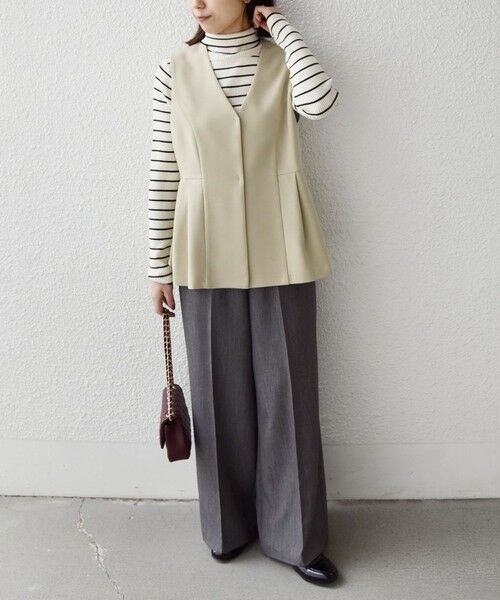 SHIPS / シップス ベスト | SHIPS Colors:〈手洗い可能〉ウールライク ペプラムベスト 2（セットアップ対応可能）◇ | 詳細21