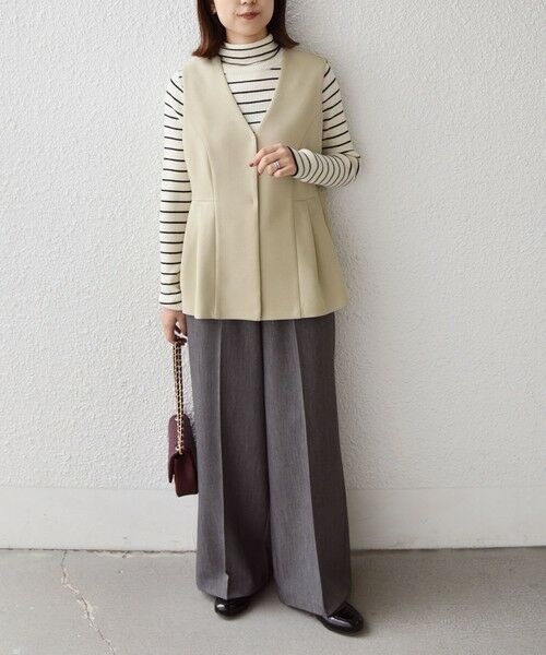 SHIPS / シップス ベスト | SHIPS Colors:〈手洗い可能〉ウールライク ペプラムベスト 2（セットアップ対応可能）◇ | 詳細22