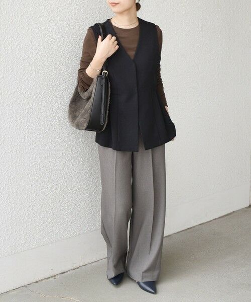 SHIPS / シップス ベスト | SHIPS Colors:〈手洗い可能〉ウールライク ペプラムベスト 2（セットアップ対応可能）◇ | 詳細29