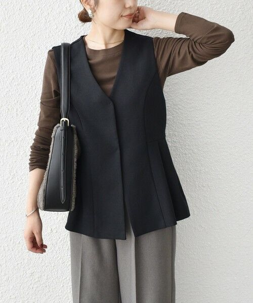 SHIPS / シップス ベスト | SHIPS Colors:〈手洗い可能〉ウールライク ペプラムベスト 2（セットアップ対応可能）◇ | 詳細30