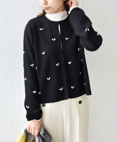 SHIPS / シップス カーディガン・ボレロ | SHIPS Colors:〈手洗い可能〉ビジュー ノーカラー カーディガン◇ | 詳細13