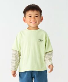 SHIPS / シップス Tシャツ | SHIPS Colors: 80〜130cm / レイヤード プリント ロンT◇