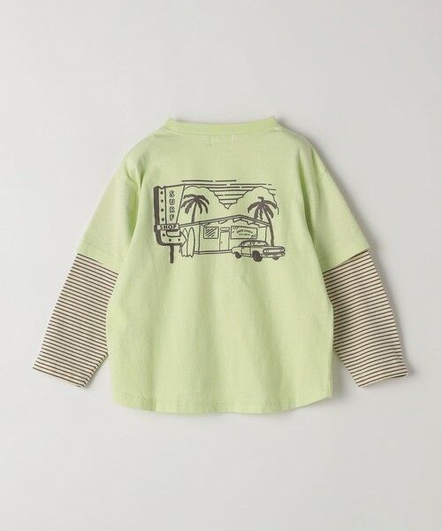 SHIPS / シップス Tシャツ | SHIPS Colors: 80〜130cm / レイヤード プリント ロンT◇ | 詳細7