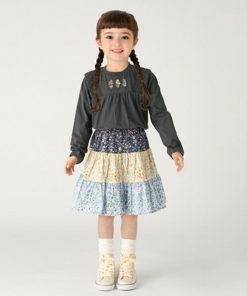 SHIPS / シップス Tシャツ | SHIPS Colors: 80〜130cm / フラワー エンブロイダリー ロンT◇ | 詳細3