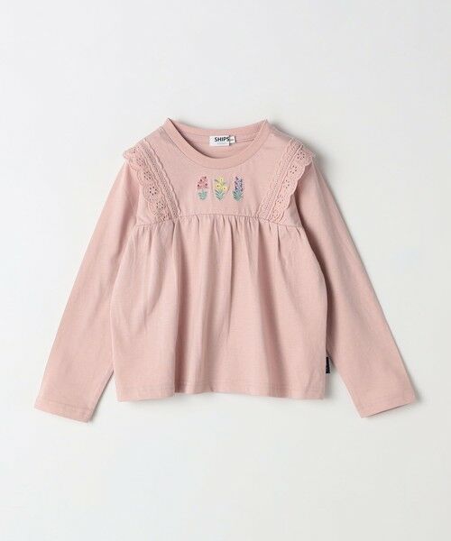 SHIPS / シップス Tシャツ | SHIPS Colors: 80〜130cm / フラワー エンブロイダリー ロンT◇ | 詳細4