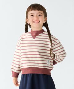 SHIPS / シップス Tシャツ | SHIPS Colors:80〜130cm / ミニ裏毛 ボーダー モックネック トップス