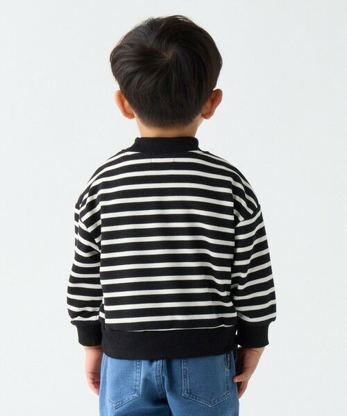 SHIPS / シップス Tシャツ | SHIPS Colors:80〜130cm / ミニ裏毛 ボーダー モックネック トップス | 詳細4