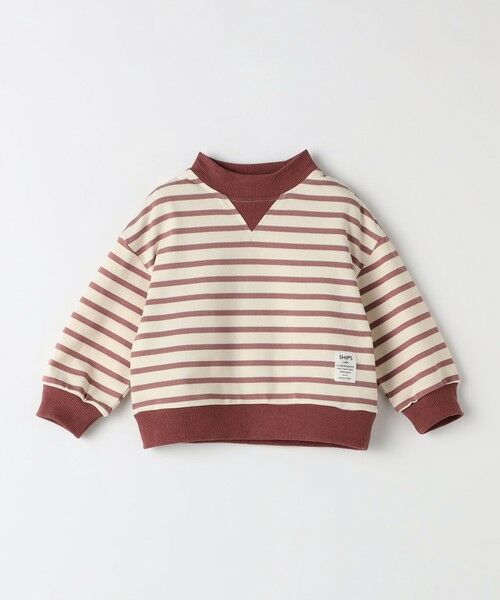 SHIPS / シップス Tシャツ | SHIPS Colors:80〜130cm / ミニ裏毛 ボーダー モックネック トップス | 詳細6