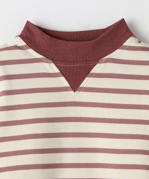 SHIPS / シップス Tシャツ | SHIPS Colors:80〜130cm / ミニ裏毛 ボーダー モックネック トップス | 詳細8