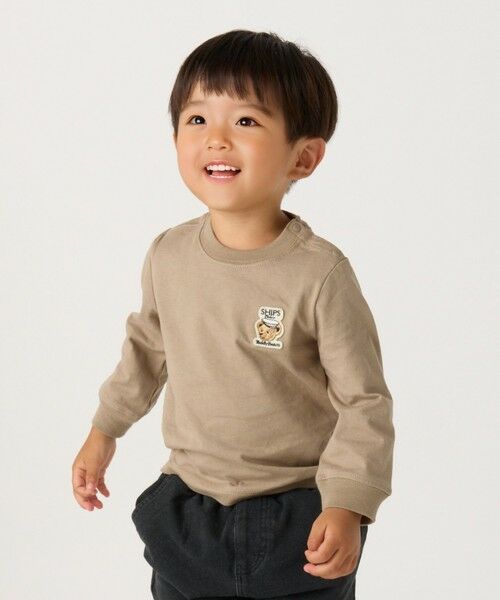 SHIPS / シップス Tシャツ | SHIPS Colors: 80~130cm / TeddyBear(R) ワンポイント ロンT◇(ブラウン)