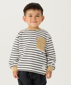 SHIPS / シップス Tシャツ | SHIPS Colors: 80〜130cm / ミニ裏毛 ボーダー ポケット トップス