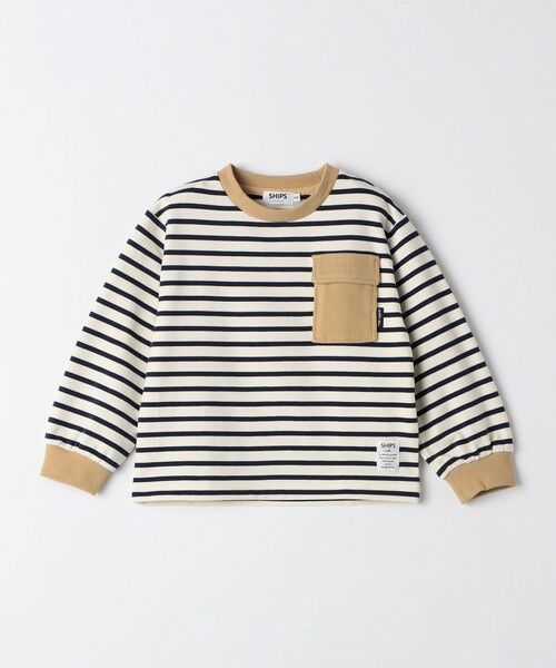 SHIPS / シップス Tシャツ | SHIPS Colors: 80〜130cm / ミニ裏毛 ボーダー ポケット トップス | 詳細1