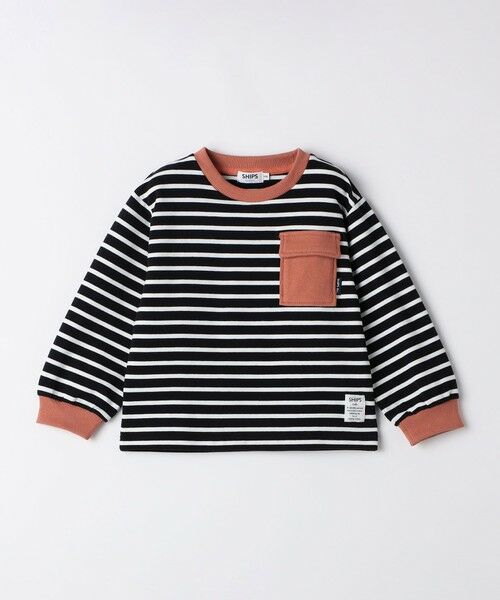 SHIPS / シップス Tシャツ | SHIPS Colors: 80〜130cm / ミニ裏毛 ボーダー ポケット トップス | 詳細4