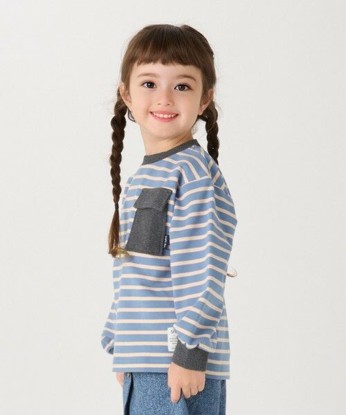 SHIPS / シップス Tシャツ | SHIPS Colors: 80〜130cm / ミニ裏毛 ボーダー ポケット トップス | 詳細16