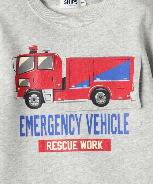 SHIPS / シップス スウェット | SHIPS Colors: 80〜130cm / エマージェンシー ビハイクル(消防車) スウェット | 詳細3