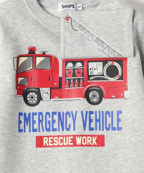 SHIPS / シップス スウェット | SHIPS Colors: 80〜130cm / エマージェンシー ビハイクル(消防車) スウェット | 詳細4