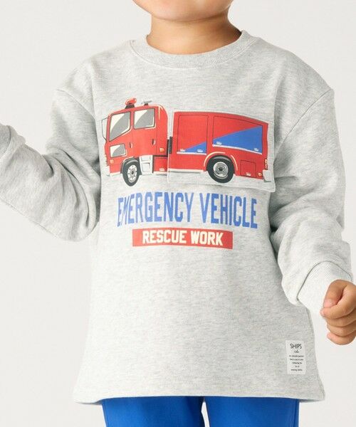 SHIPS / シップス スウェット | SHIPS Colors: 80〜130cm / エマージェンシー ビハイクル(消防車) スウェット(グレー)