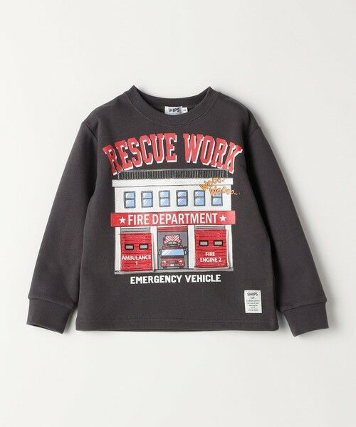 SHIPS / シップス スウェット | SHIPS Colors: 80〜130cm / エマージェンシー ビハイクル(消防車) スウェット | 詳細6