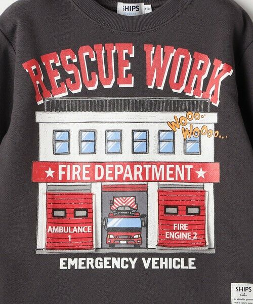 SHIPS / シップス スウェット | SHIPS Colors: 80〜130cm / エマージェンシー ビハイクル(消防車) スウェット | 詳細8