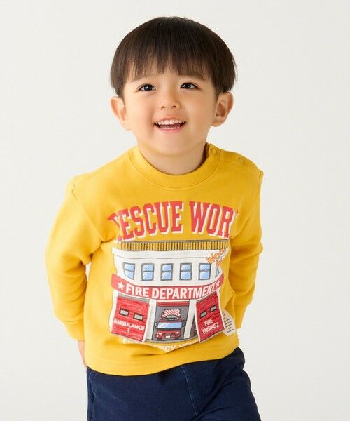 SHIPS / シップス スウェット | SHIPS Colors: 80〜130cm / エマージェンシー ビハイクル(消防車) スウェット(イエロー)