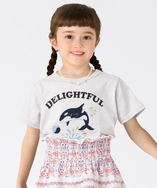 SHIPS / シップス Tシャツ | SHIPS Colors:80〜130cm / パッチワーク プリント Tシャツ◇(ライトグレー)