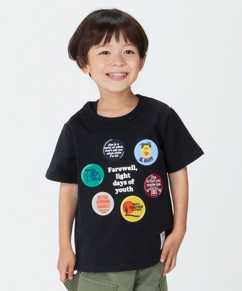 SHIPS / シップス Tシャツ | SHIPS Colors:パッチワーク プリント TEE(80〜130cm)◇(ブラック)